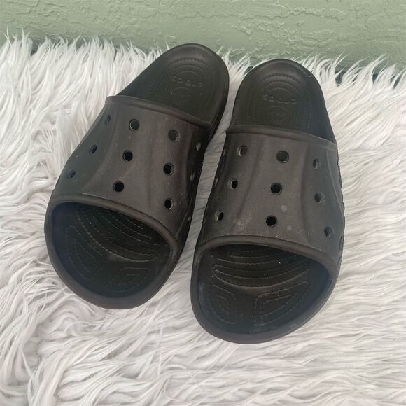 Crocs Baya Slide Sandals Black Size 12 Casual Summer - Picture 2 of 7